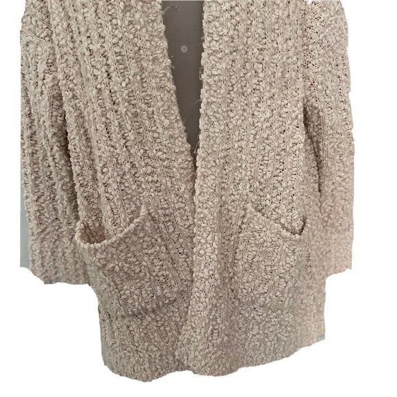 YOUNG Fabulous & Broke Chunky Knit Long Cardigan Sweater Beige Pockets Soft Cozy - Picture 4 of 8